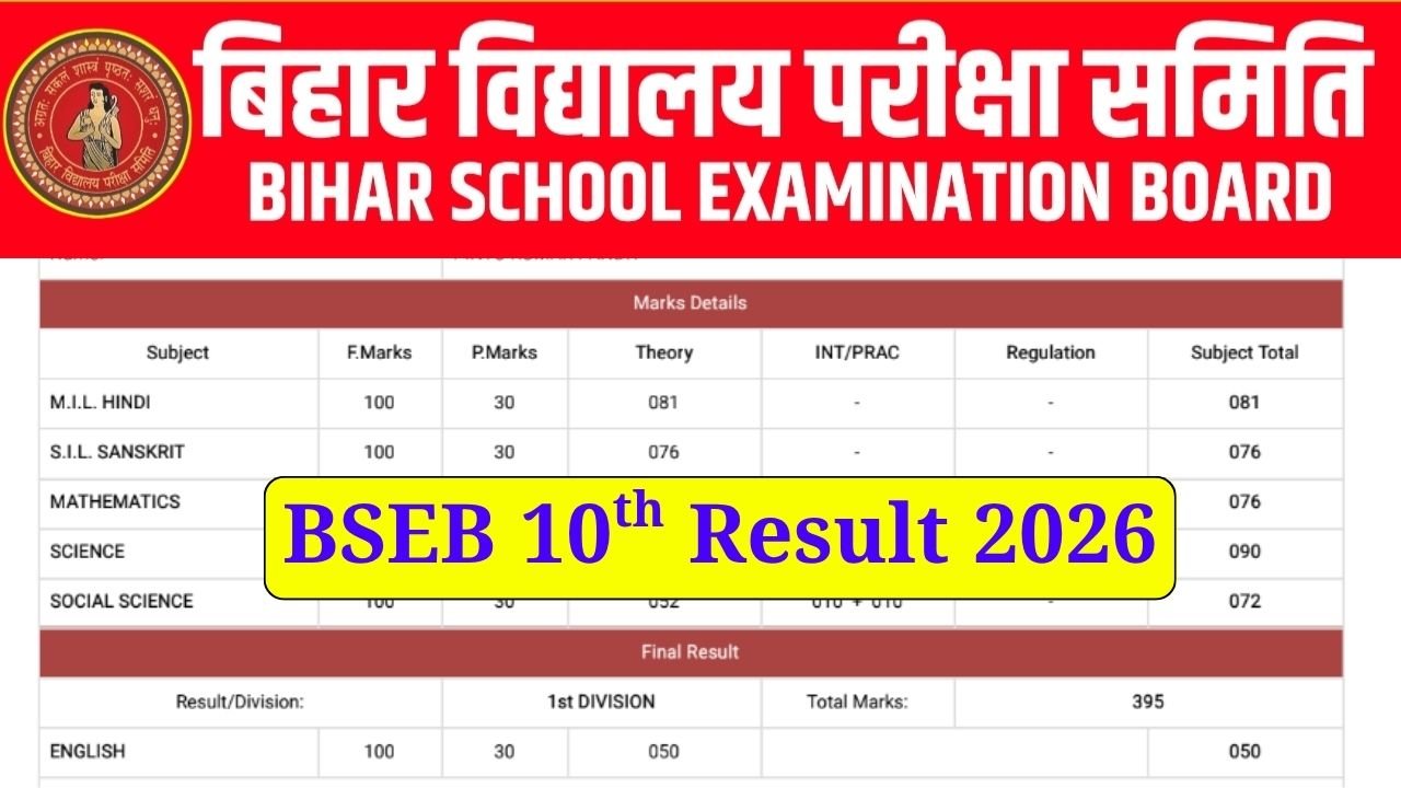 Bihar Board 10th Result 2026